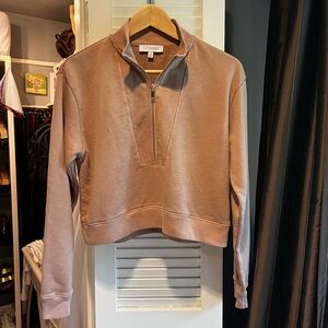 Intermix Soft Pink Bobby Cotton Quarter Zip Sweatshirt